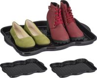 Merkloos Relaxdays schoenen lekbak - set van 3 - 3 x 48 x 34 cm - kunststof - zwart