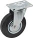 Awtools Série - Roue pivotante avec frein - 200mm - Bande de roulement en caoutchouc noir - Jante en acier