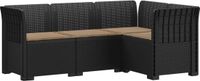 vidaXL 4-Zits Tuin Sofa met Kussens Rattan Look PP Antraciet
