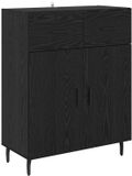 vidaXL Dressoir Zwart Eiken 69,5 x 34 x 90 cm Bewerkt Hout