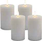 Merkloos Relaxdays LED-kaarsen - 4 stuks - 13xØ7,5 cm - lichtgrijs