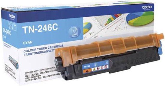 Brother TN-246C Cyaan Tonercartridge - 2200 Pagina's - Origineel