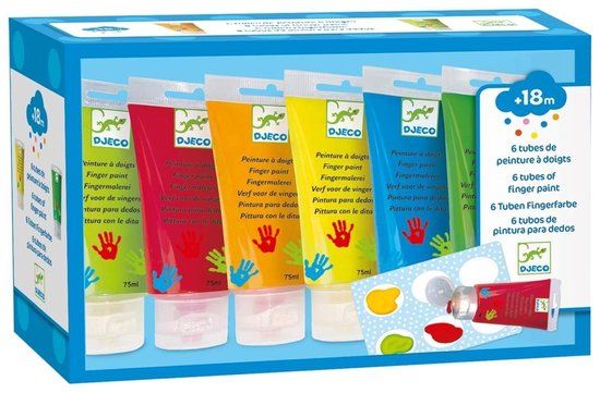 Djeco Vingerverf 6 Tubes Multi colour