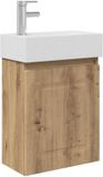vidaXL Badkamermeubel met kraan Artisanaal eiken 45,5 x 22,5 x 84 cm
