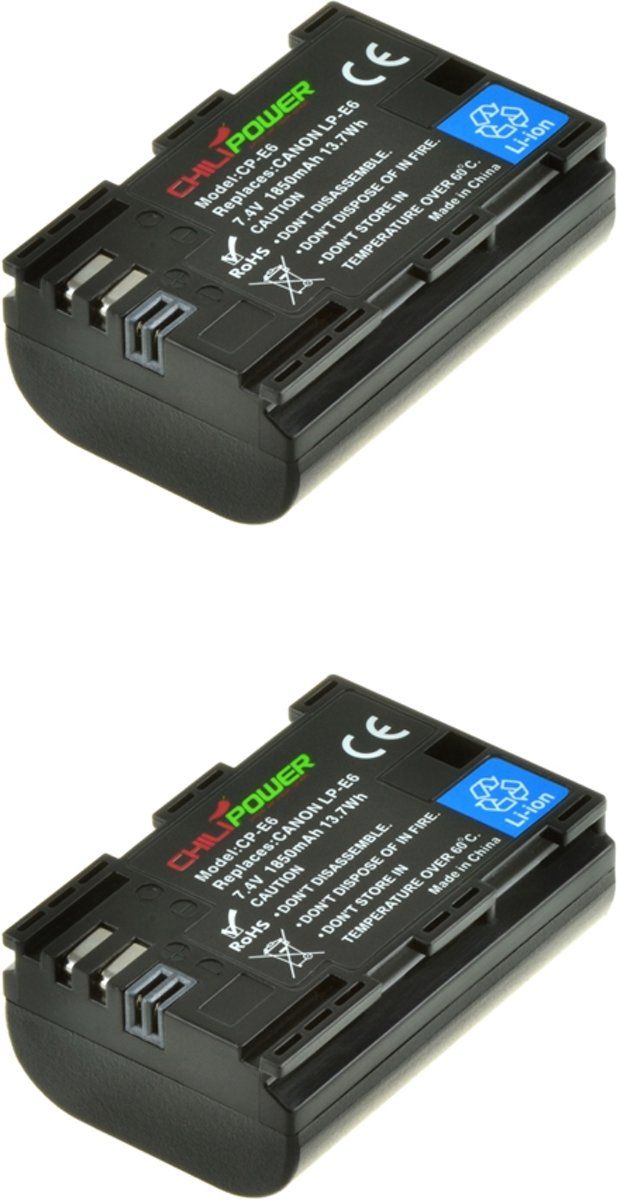 ChiliPower LP-E6 accu voor Canon - 1850mAh - 2-Pack