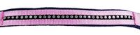 HKM Crystal zacht onderlegd Halster set met karabijn Roze/Donkerblauw Cob