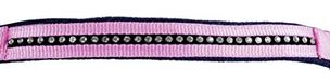 HKM Crystal zacht onderlegd Halster set met karabijn Roze/Donkerblauw Pony