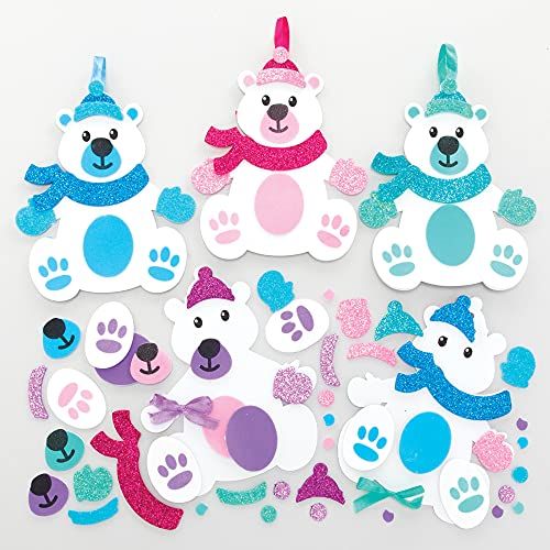 Baker Ross FE947 Sneeuwbeer-decoratiesets - Pak van 8