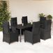 Prolenta Maison Exclusive Tuinset voor buiten, 7-delig, met kussens, zwart, van polyrotan