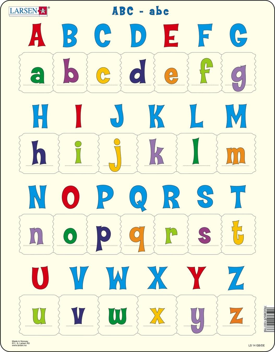Larsen Maxi Leren Lezen Alfabet Hoofdletters en kleine letters 26 stukjes