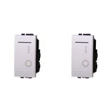 IXTRIMA Tweepolige schakelaar, 0-1, 16 A, kleur wit, compatibel met Bticino Living Light, set, 2 stuks