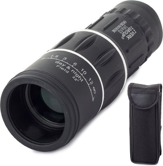 VERK GROUP Monoculaire verrekijker - 16x52 - Zwart - Nachtmodus - Spatwaterdicht