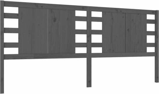 vidaXL Hoofdbord - 206x4x100 cm - Massief Grenenhout - Grijs