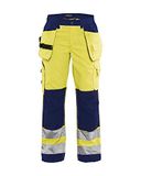 Blåkläder Dames werkbroek High Vis met spijkerzakken 7156-1811 - High Vis Geel/Marineblauw - C48