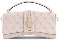 GUESS Yvonne Logo Mini Top Handle Flap Stone Logo Beige Handtas
