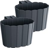 Prosperplast Pot de fleurs mural - Lot de 2 pièces - plastique - gris anthracite