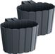 Prosperplast Pot de fleurs mural - Lot de 2 pièces - plastique - gris anthracite