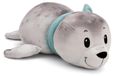 Bente Knuffel phoque - 24 cm - Gris - Peluche stretch souple - Avec écharpe turquoise