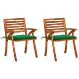 VidaXL Tuinstoel Terras Gecapitonneerde zitting Acaciahout