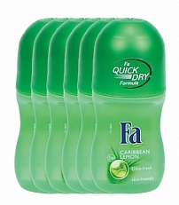 Fa Caribbean Lemon - 6x 50 ml - Voordeelverpakking - Deodorant