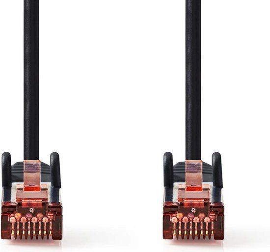 Nedis CAT6 Netwerkkabel - RJ45 Male - RJ45 Male - S/FTP - 30.0 m - Rond - LSZH - Zwart - Label