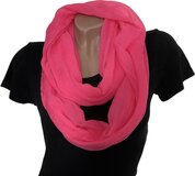Fel Roze Colsjaal - Ronde Sjaal - 86 x 48 cm - Viscose - Unisex