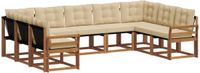 vidaXL - Acacia Hout Hoek Loungeset - 9 Zitplaatsen - Natuurlijk en Beige