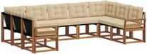 vidaXL - Acacia Hout Hoek Loungeset - 9 Zitplaatsen - Natuurlijk en Beige