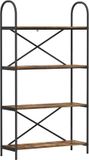 vidaXL Boekenplank - 4-laags - 80 x 30 x 146 cm - Bewerkt hout - Rook eiken