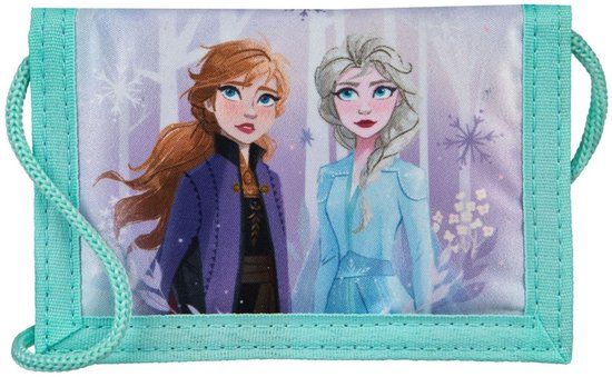 4KidsOnly Disney Frozen Portemonnee voor Kinderen - Klittenbandportemonnee met 2 vakken en 5 pasjeshouder - Polyester - Meerkleurig