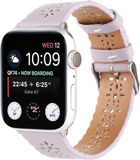 Strap-it Leren band met patroon - Lila - Geschikt voor Apple Watch 44mm/45mm/46mm/49mm