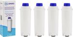 AllSpares Waterfilter (4x) geschikt voor o.a. ECAM-serie koffiemachines vervangingsfilter voor Delonghi DLSC002 / SER3017