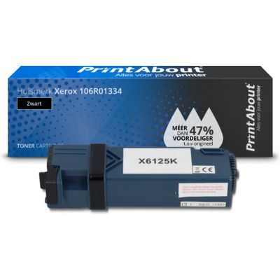 PrintAbout Compatible Xerox 106R01334 Black Toner Cartridge for Phaser 6125 - 2250 Pages