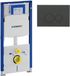 Geberit Duofix Inbouwreservoir UP320 met QeramiQ push bedieningsplaat mat antraciet - wand 112cm - ronde knoppen - kunststof wit glans