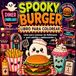 Spooky Burger: Libro para colorear Bold & Easy de Halloween para adultos y adolescentes con adorables fantasmas, hamburguesas y un diner americano retro