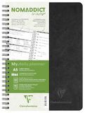 Clairefontaine 782391C Nomaddict (ex Age Bag) Notitieboek Spiraalbinding My.daily.planner Zwart - A5 14,8x21 cm - 250 Uitscheurbare Pagina's Dagplanner + STIPPEN - Wit Papier 90 g - Omslag Karton