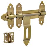 KOTARBAU® Poortgrendel - Deurgrendel - Schuifpoort Grendel 200 mm - Deurslot met Hangslot Gat - Slotgrendel - zonder Hangslot - Verzinkt Staal - Goud