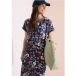 Robe mi-longue à imprimé floral