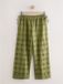 Next - Dames - Broek met wijde pijpen en broderie-vierkantjes - Groen