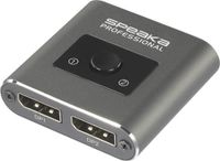 SpeaKa Professional SP-BDS-250 2 poorten DisplayPort-switch UHD 8K @ 60 Hz, UHD 4K @ 120 Hz