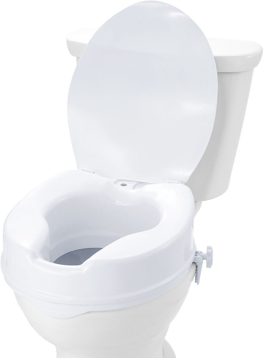 VEVOR Verhoogde Toiletbril 10cm 136 Kg Draagvermogen Universele Verhoogde Toiletbril Schroefstangslot met Toiletbril voor Gehandicapte PatiëNten Zwangere Vrouwen