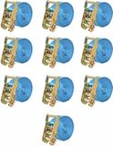 vidaXL Spanbanden 2 ton 6mx38mm blauw 10 st