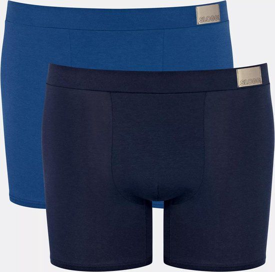 sloggi men GO Natural Short C2P Boxershort - BLUE - DARK COMBINATION - Maat L (2 stuks)