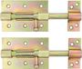 AMIG Verrou à glissière/Loquet - 2x - Acier - 10cm - Laiton - Vis incluses