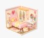 StarTech Miniatuur Huis Bouwset Roze Slaapkamer 3D-puzzelmodel Kunststof Doe-het-zelf Bouwset 105 Onderdelen Schaal 1:24 Vanaf 14 Jaar