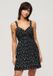 Superdry Cami jurk met V-hals en kanten afwerking - Dames - Jurken - Cosmos black floral print - UK12-EU40
