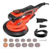 VEVOR 400 W borstelloze excentrische schuurmachine met 127 mm + 152 mm | 4000-10000 omw/min, 7-traps toerentalregeling, 20 schuurpapier, stofzak, 4 m netsnoer, handschuurmachine voor houtbewerking