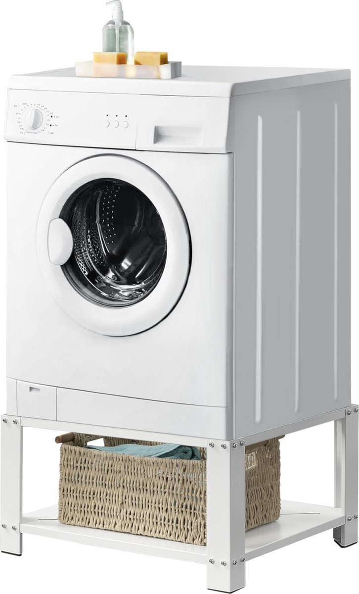 en.casa Wasmachine sokkel verhoger met legplank 63x54x31 tot 150 kg