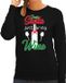 Bellatio Decorations Foute Kersttrui - Dear Santa just bring wine - zwart - dames - XS