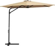 vidaXL Parasol met stalen paal 300 cm taupe